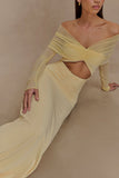 Rafaella Slinky And Mesh Maxi Dress Lemon