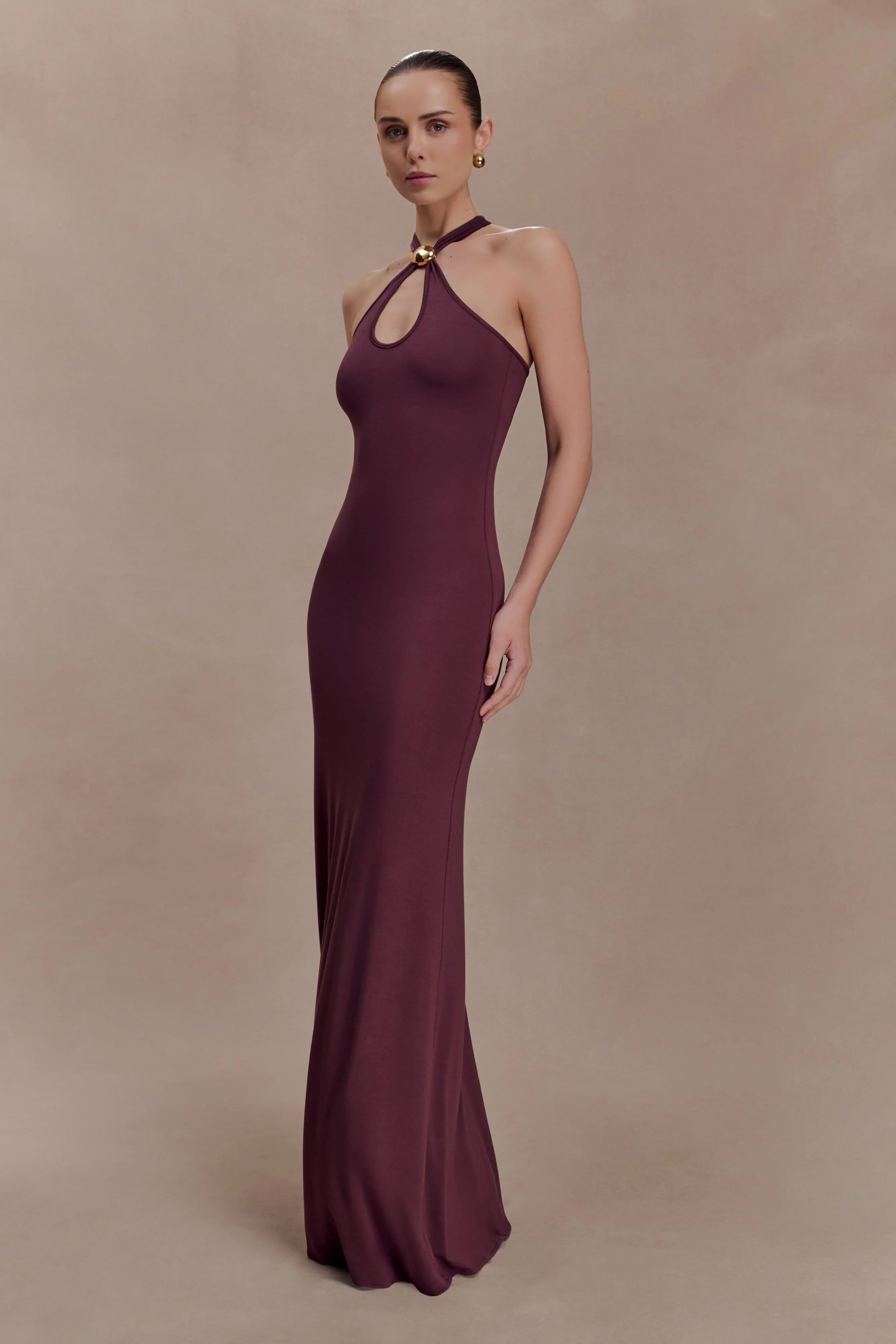 Ramona Modal Maxi Dress With Hardware Mahogany