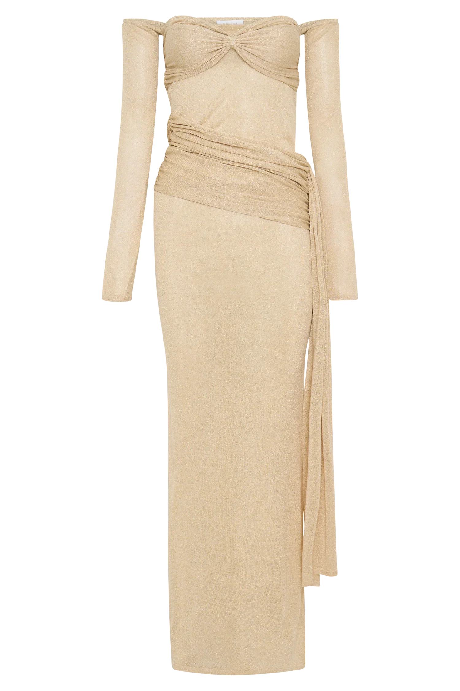 Ingrid Metallic Knit Maxi Dress Bronze