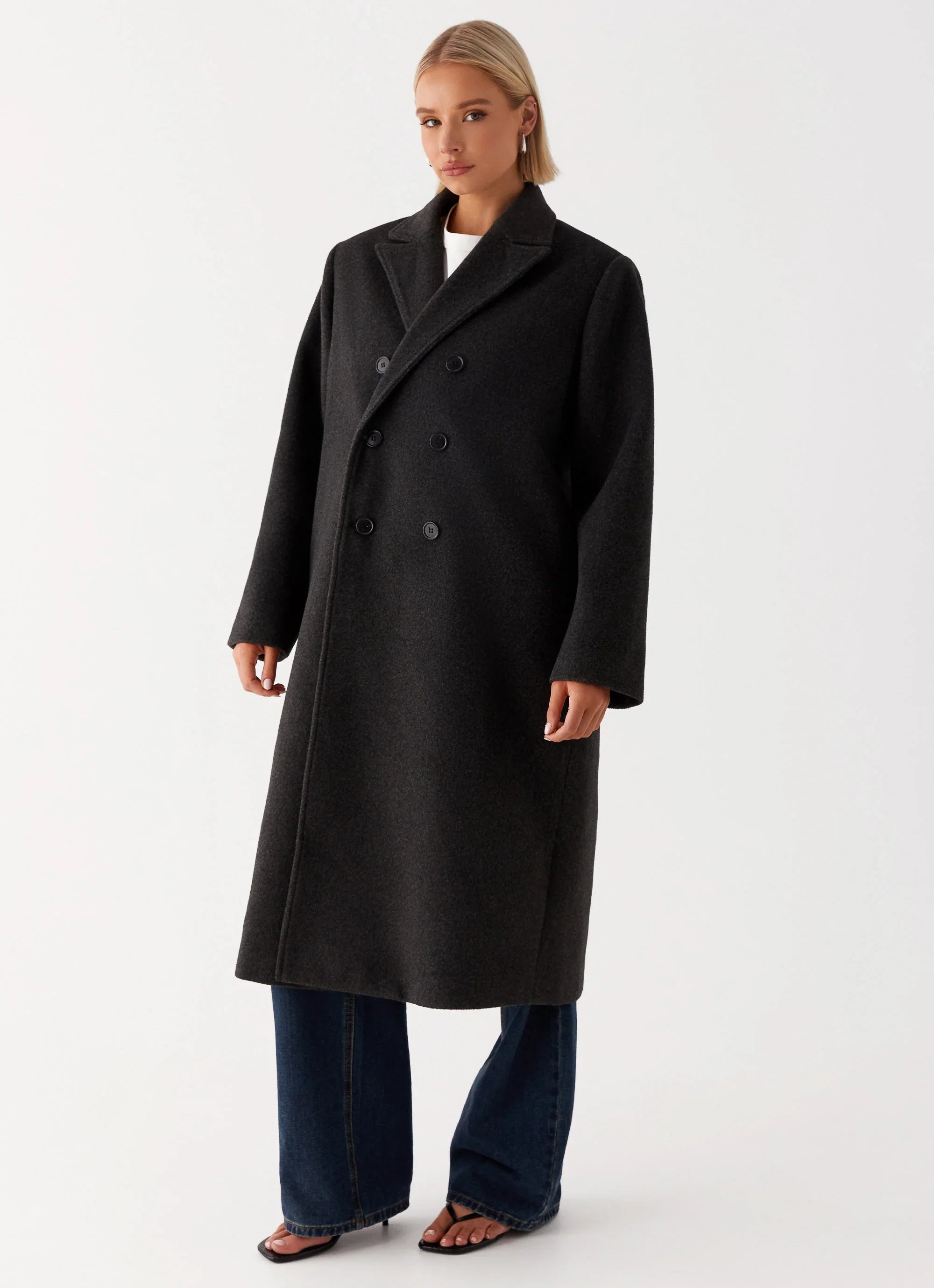 Gianni Double Breast Coat Charcoal