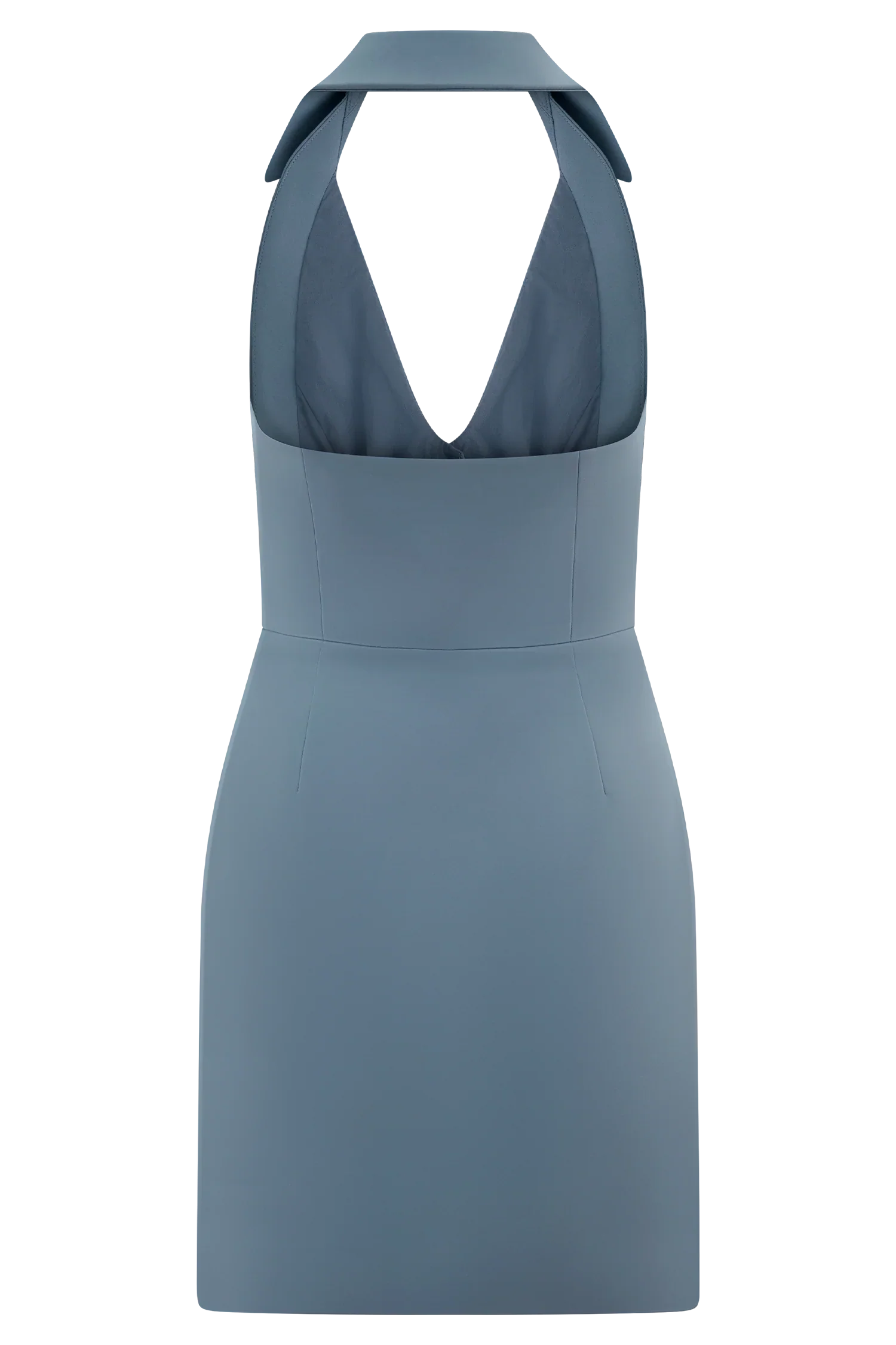 Ruth Cotton Halter Mini Dress Ocean Blue