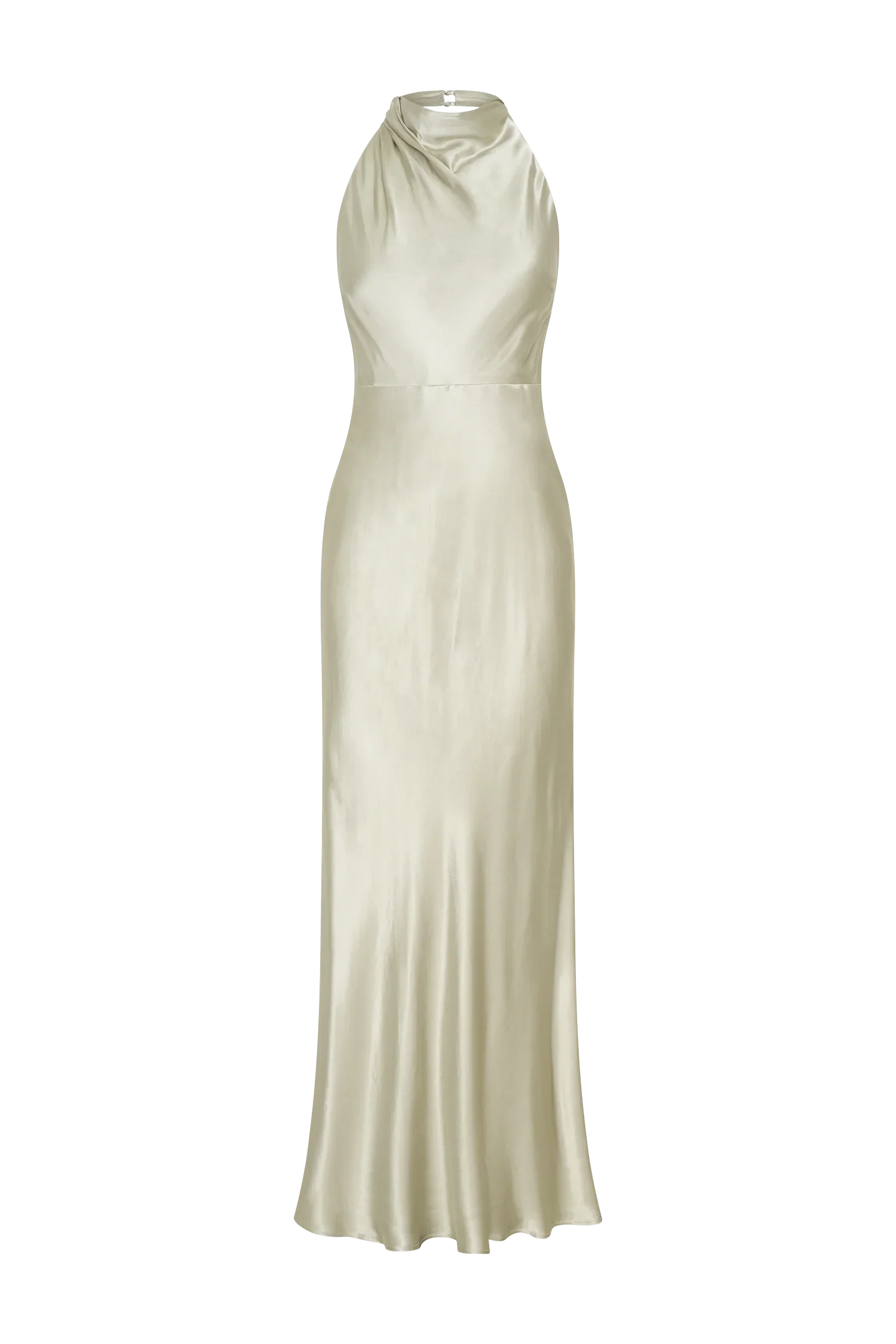 Esther Iridescent Satin Cowl Maxi Dress Sage