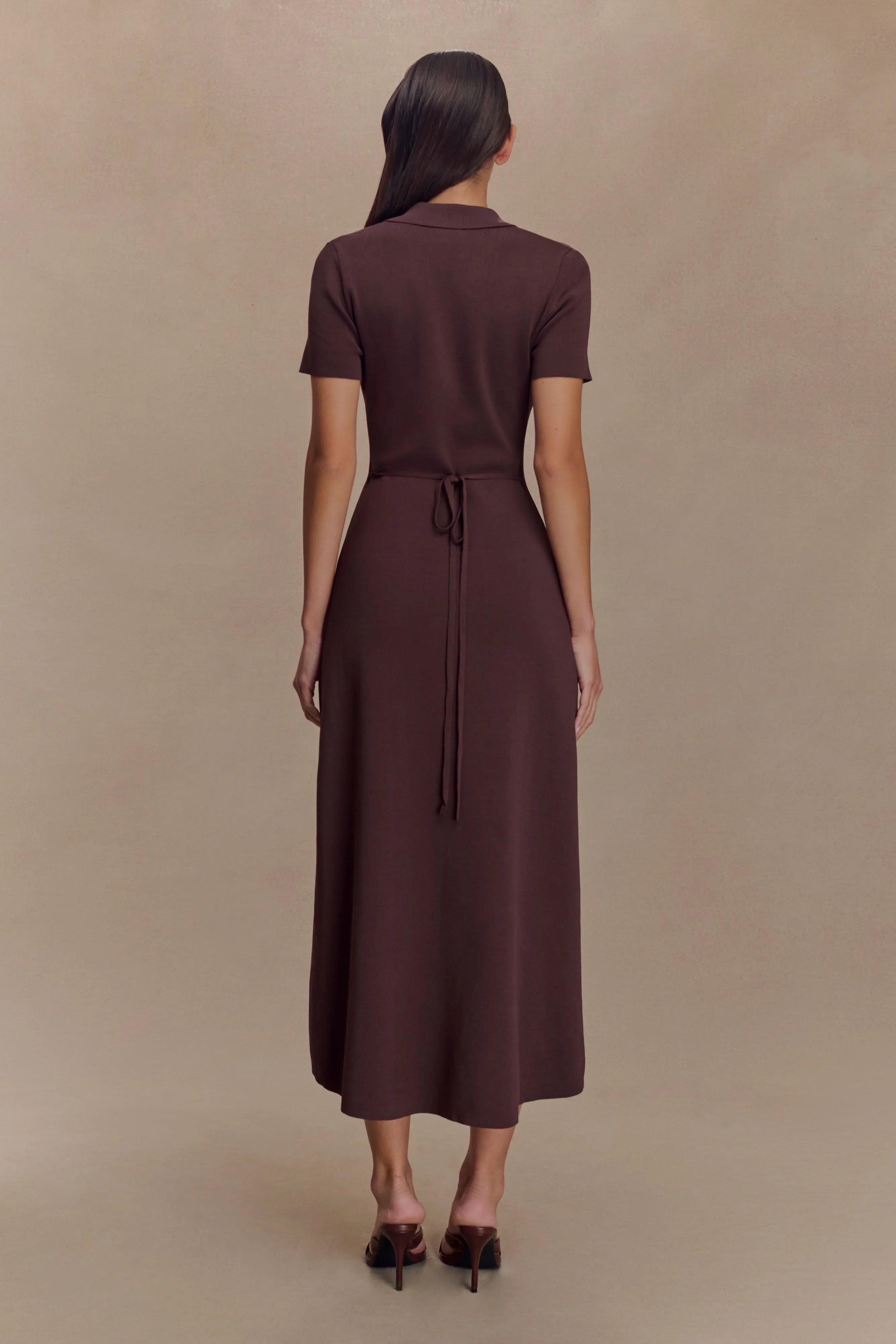 Pearson Short Sleeve Knit Midi Dress Chocolate