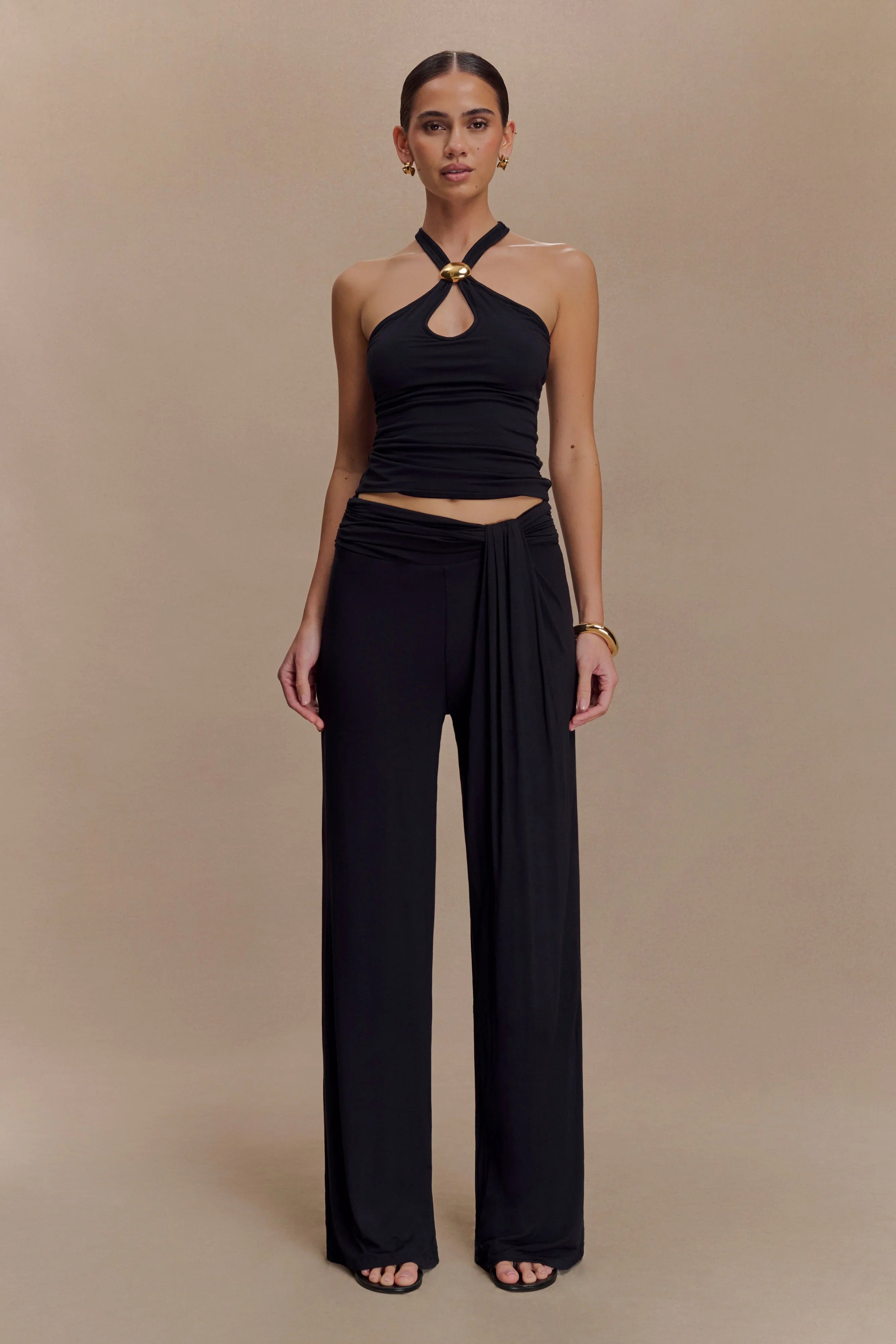 Ramona Modal Straight Leg Pant Black