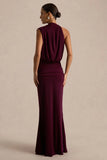 Umaira Burgundy High Neck Maxi Dress
