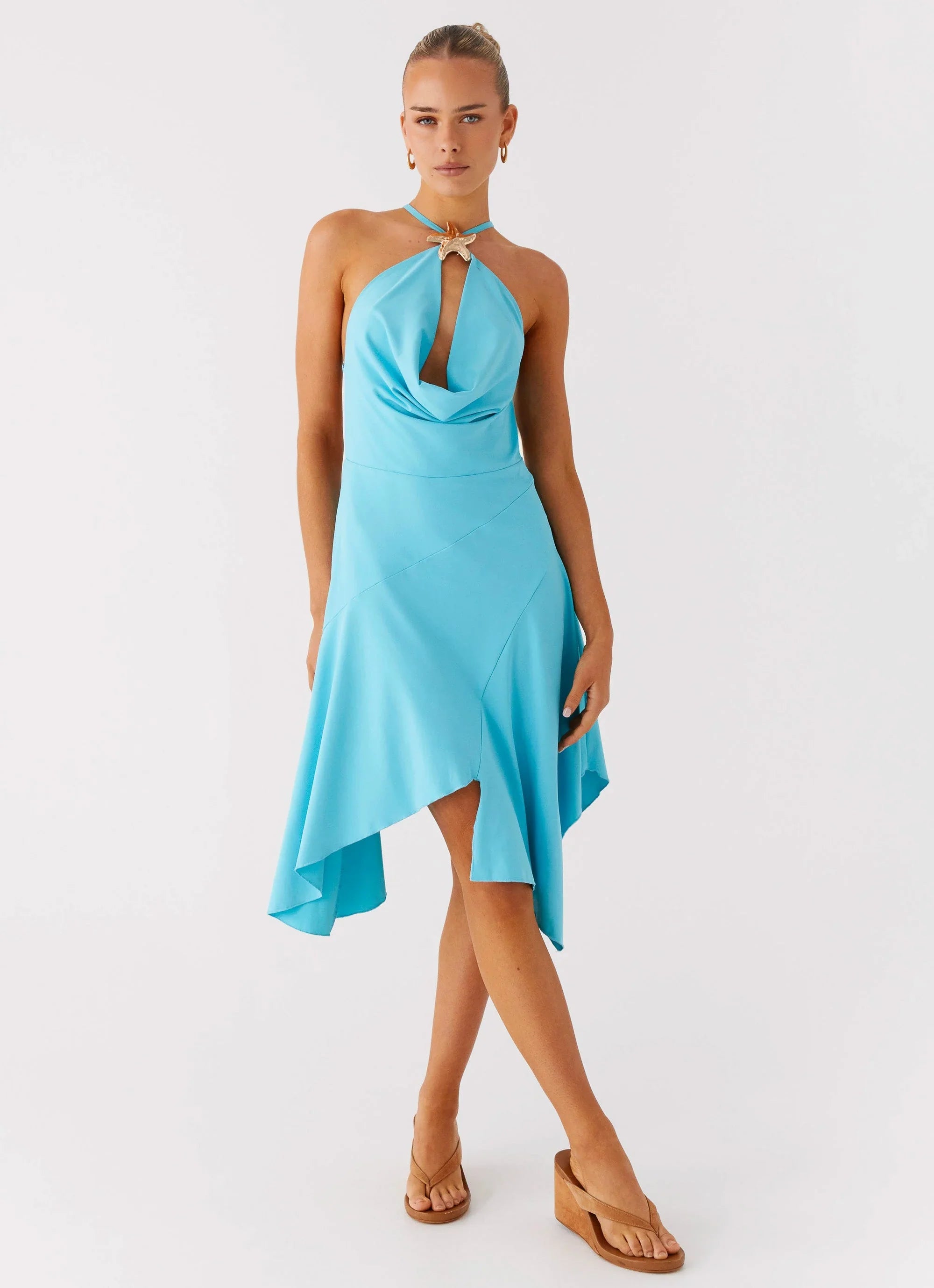 Salt Kiss Midi Dress Turquoise