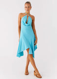 Salt Kiss Midi Dress Turquoise