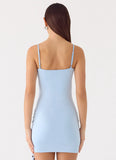 Hypnosis Mini Dress Blue Mocha Dot
