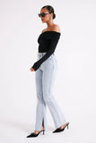 Lucinda Recycled Nylon Off Shoulder Top Black