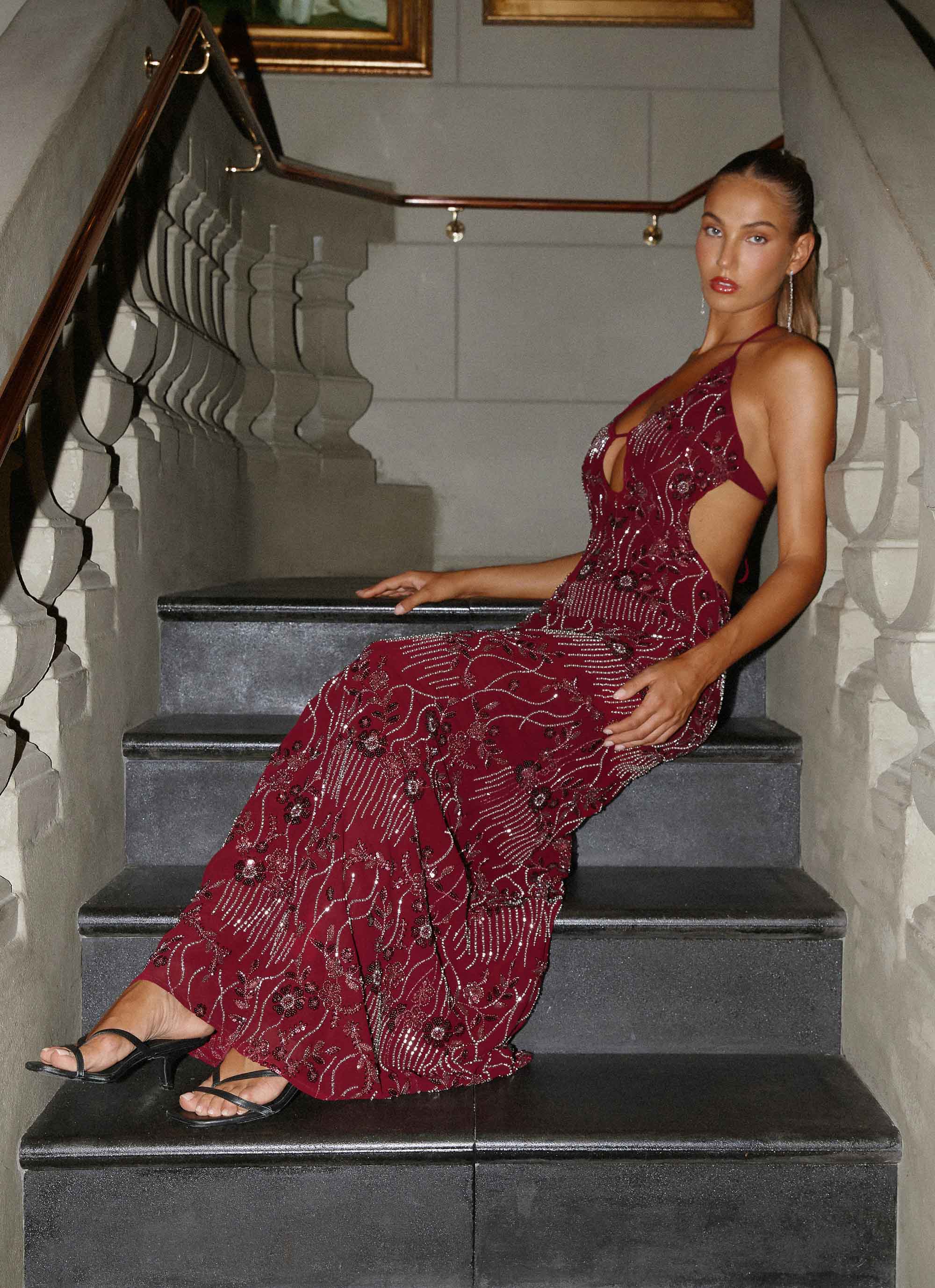 All For Love Maxi Dress Burgundy