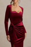 Fay Berry Velvet Corset Style Knot Maxi Dress