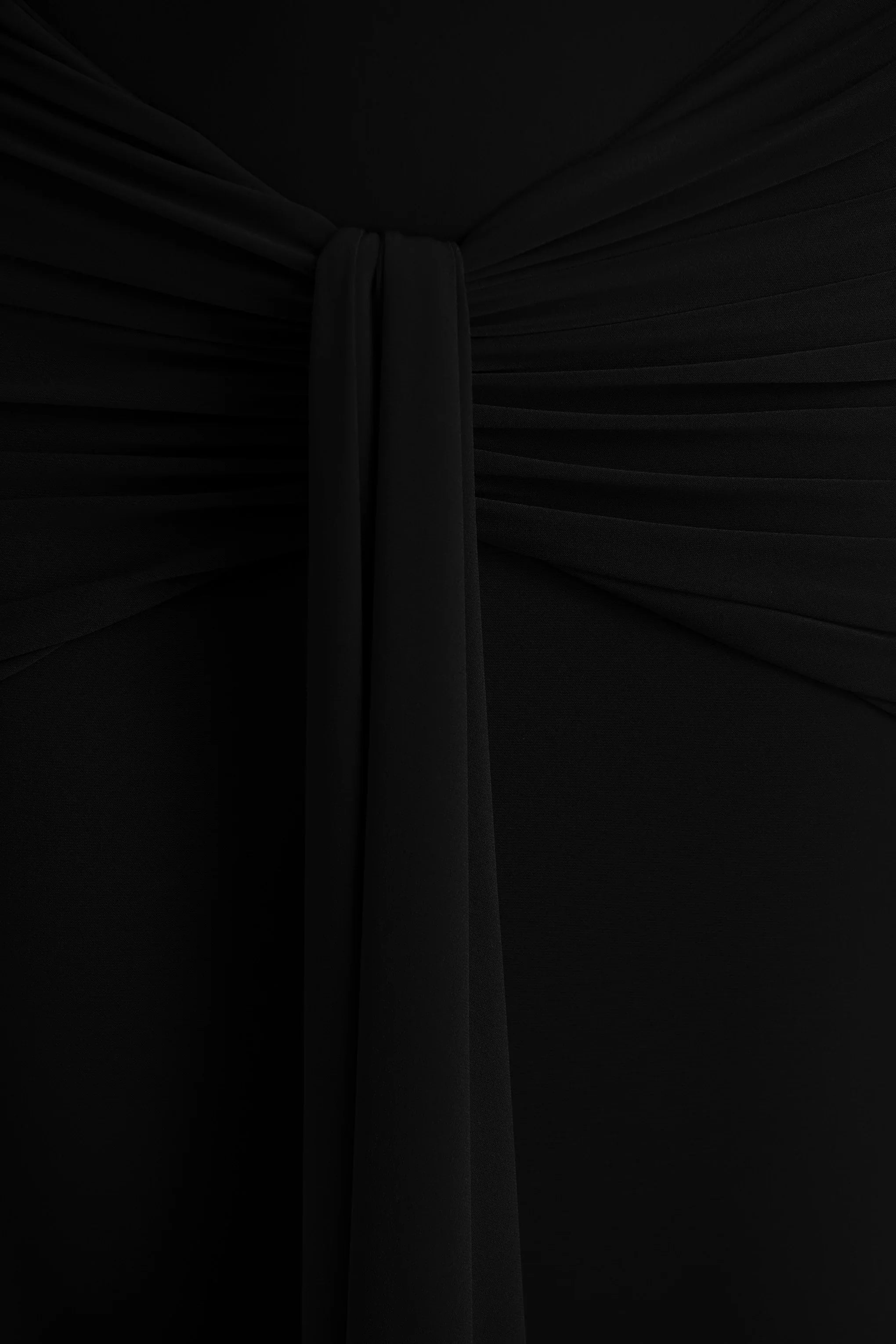 Envisioned Black Bardot Neck Maxi Dress With Gathered And Drape Detail