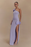 Hallie One Shoulder Bow Maxi Dress Lilac