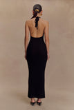 Ayella Cowl Knit Maxi Dress Black