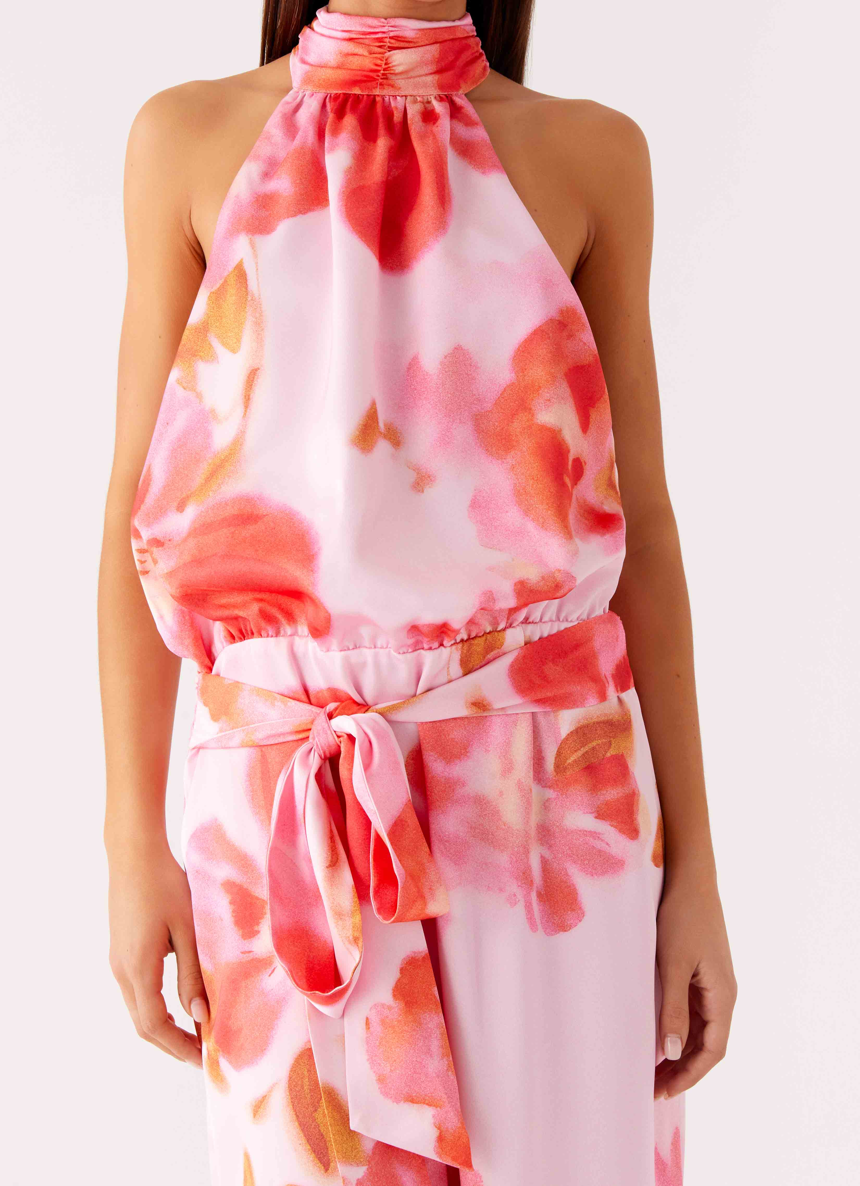Diablo Backless Maxi Dress Blushing Blossom