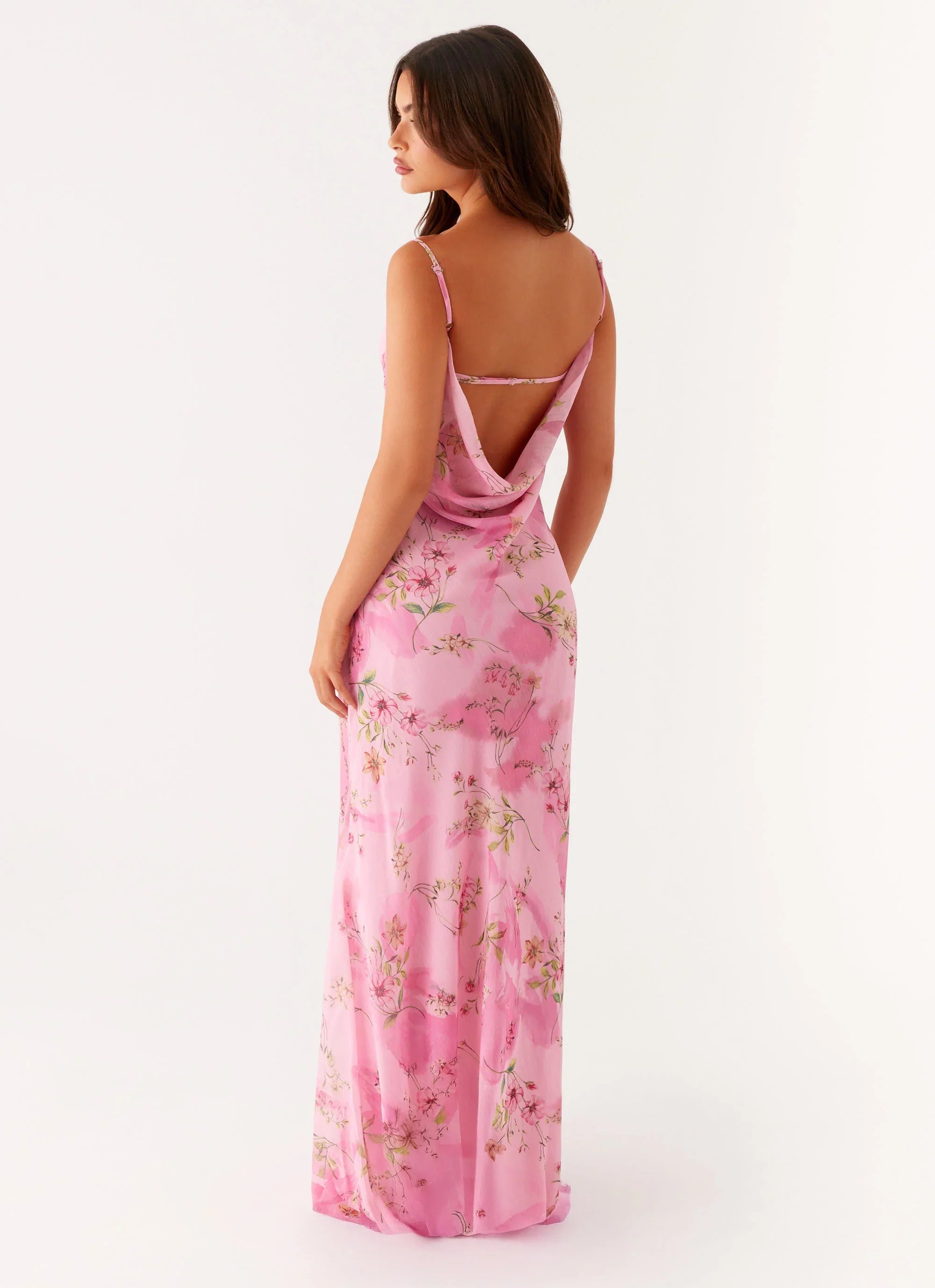 Orlando Maxi Dress Pink Floral Print