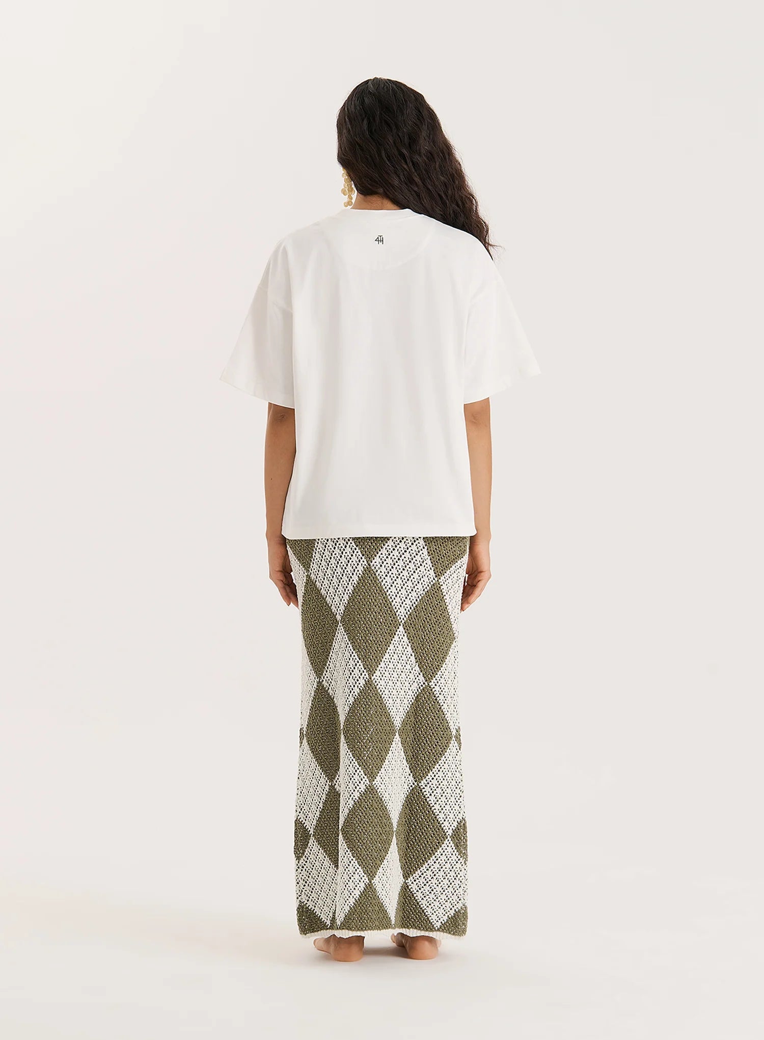 Off White Palm Print Graphic T Shirt
