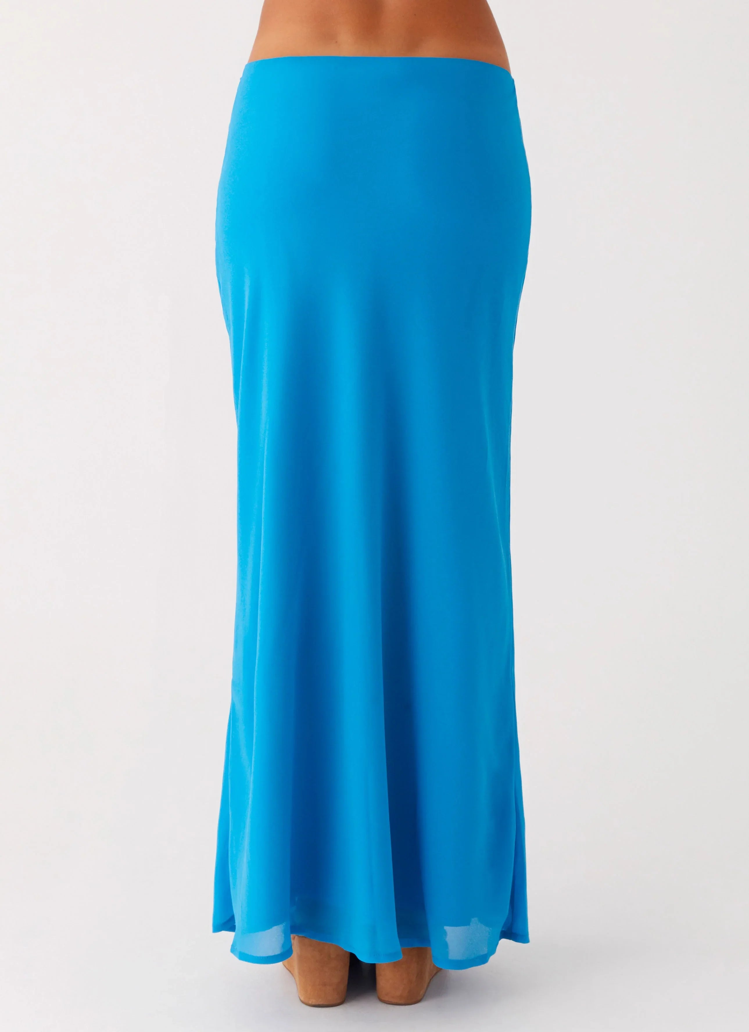 Another Life Chiffon Maxi Skirt Turquoise