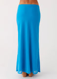Another Life Chiffon Maxi Skirt Turquoise