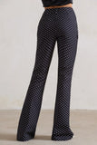 Kehlani Black Polka Dot High Waist Wide Leg Trousers