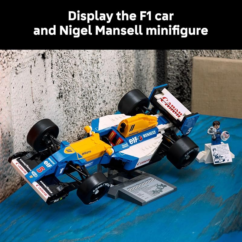 LEGO Icons Williams Racing FW14B Nigel Mansell F1 Model Car Kit Building Set for Adults Ages 18 F1 DIY Craft for Display Gifts for Birthdays 10353