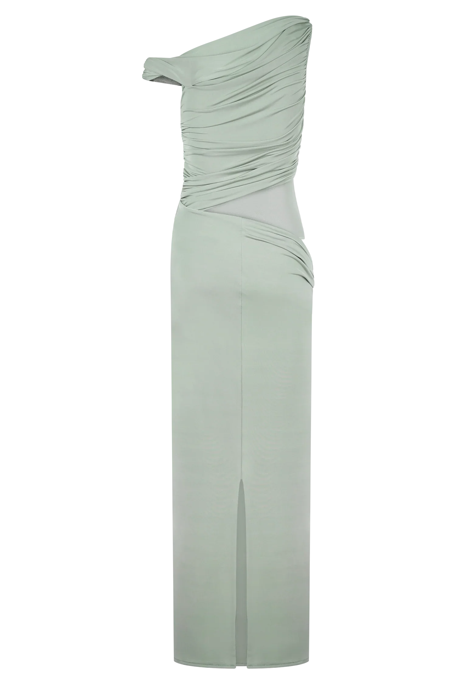 Callen One Shoulder Slinky Maxi Dress Sage