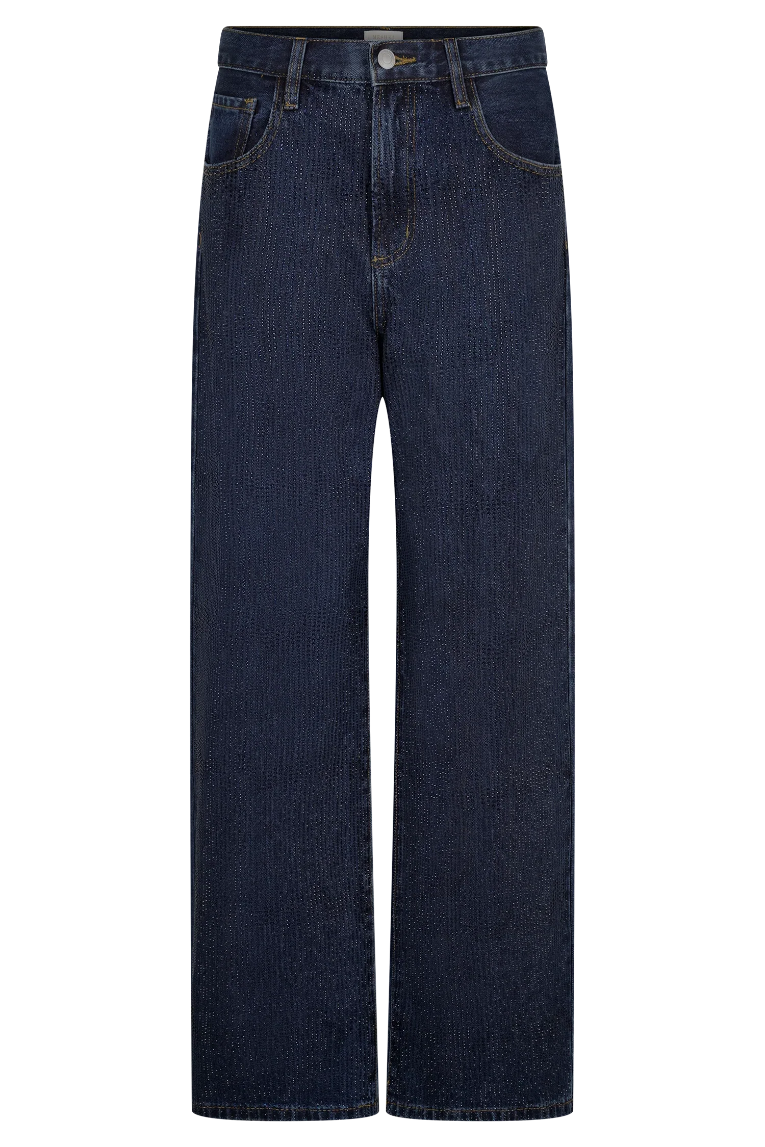 Laina Mid Rise Diamante Denim Jeans Midnight Blue