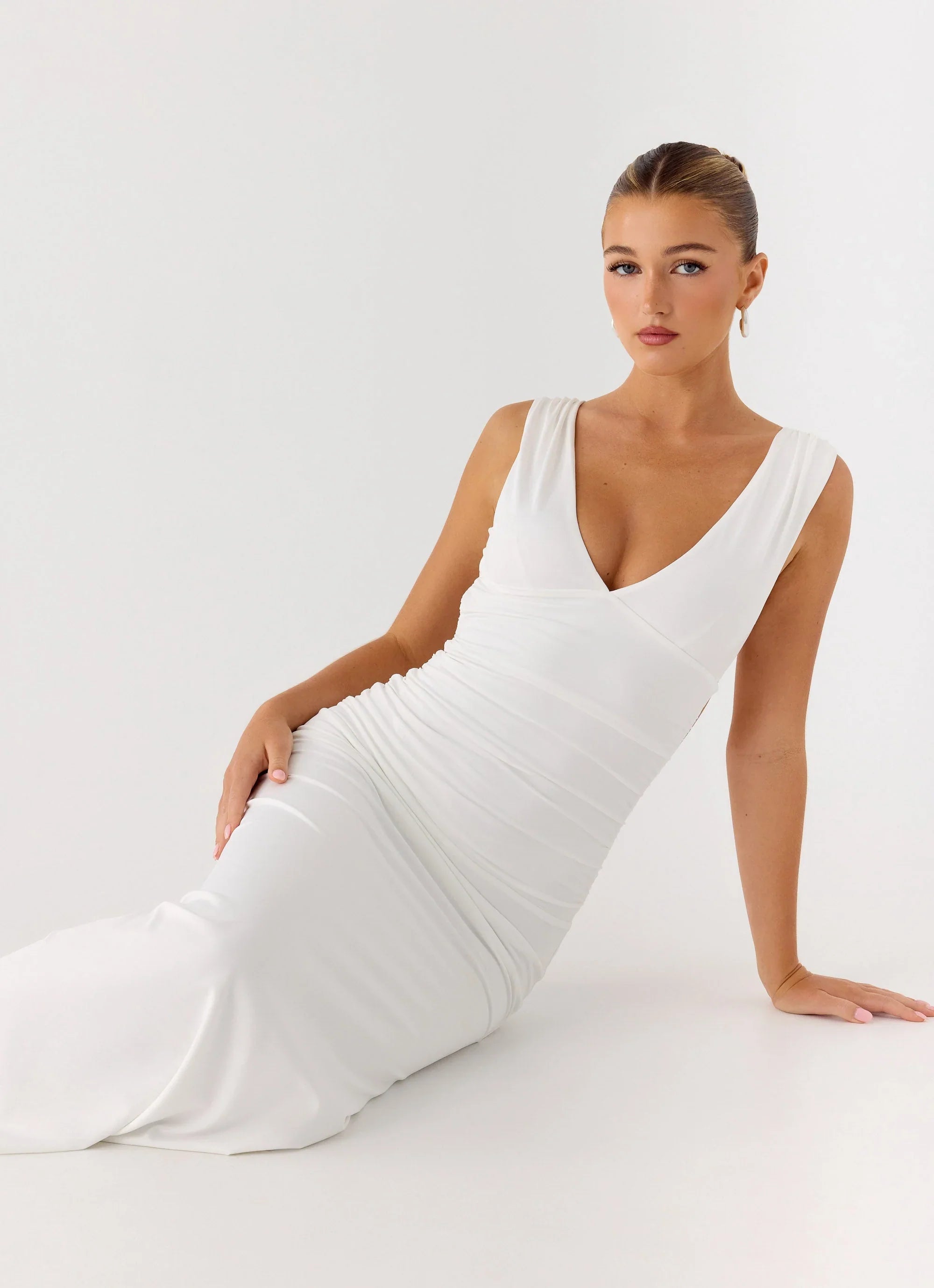 Cherry Sky Maxi Dress White
