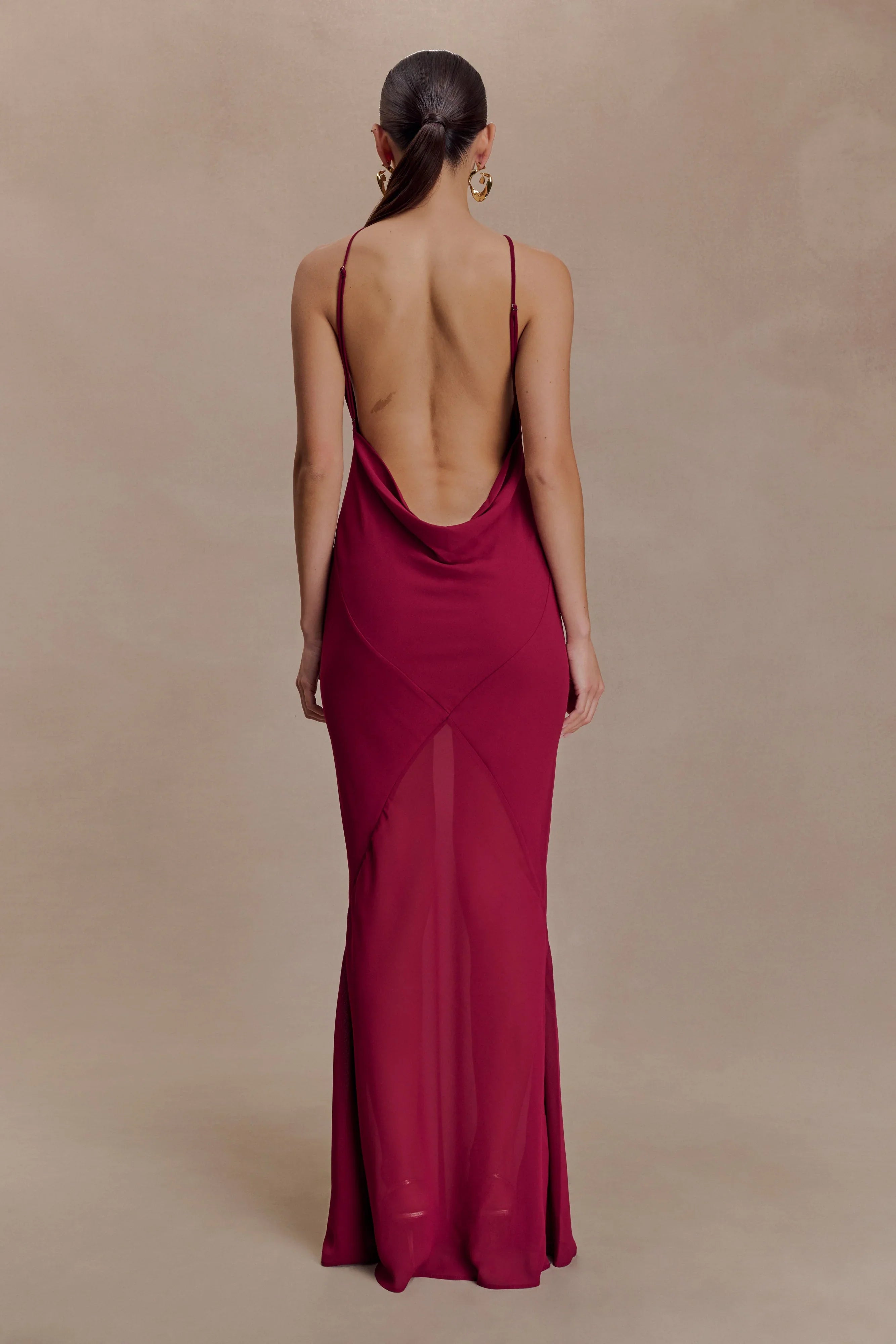 Nerea Slip Halter Maxi Dress Cherry Red