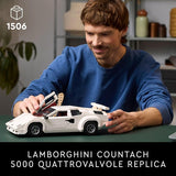 LEGO Icons Lamborghini Countach 5000 Quattrovalvole Model Car Kit Collectible Building Set for Adults Ages 18 Detailed Lamborghini Car Kit with Scissor Doors V12 Engine and More 10337