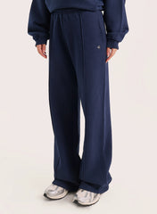 Navy 4th Wide Leg Branded Joggers