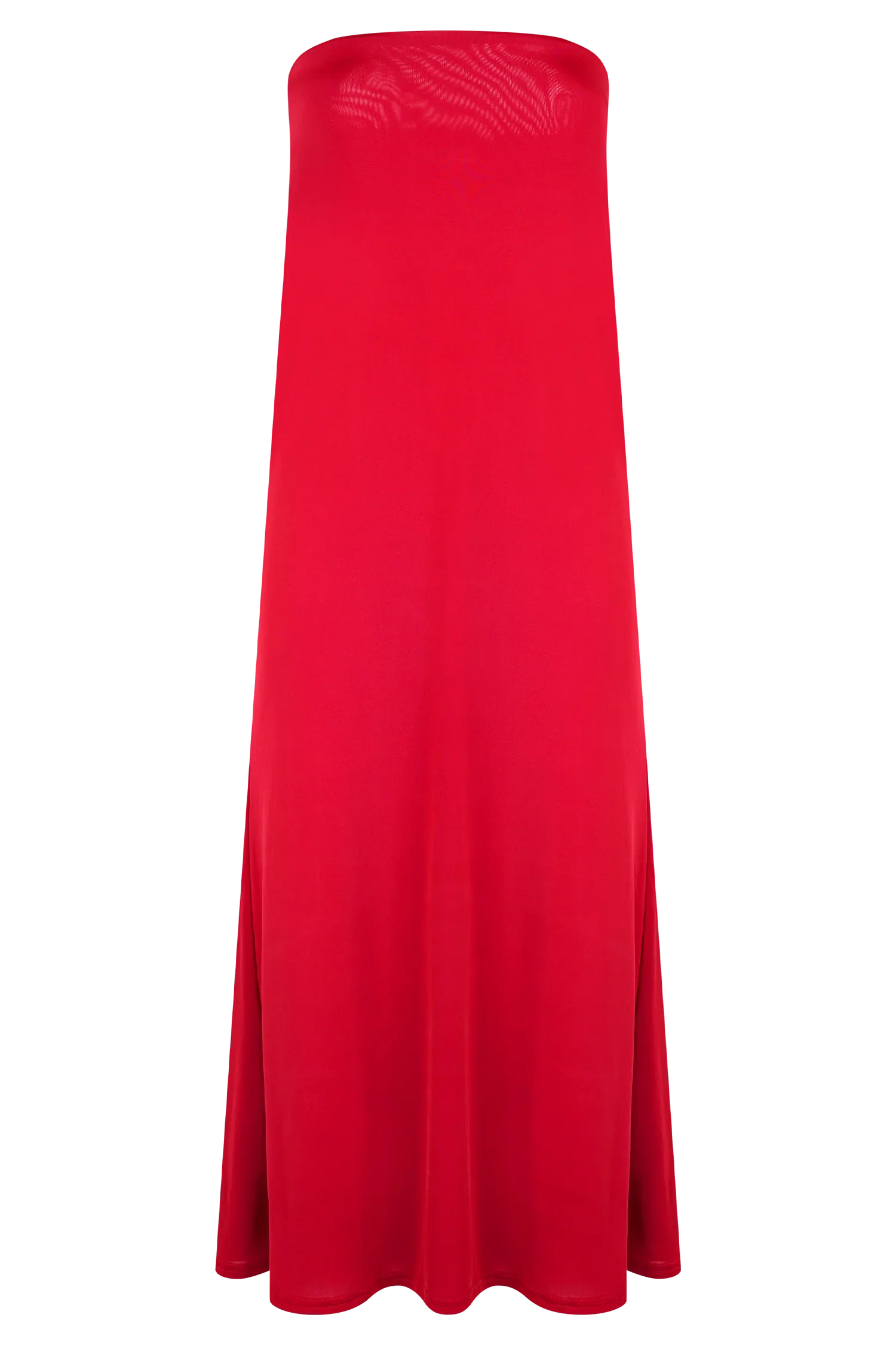 Bruna Slinky Fishtail Maxi Skirt Red
