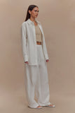 Campbell Cotton Wide Leg Pants White