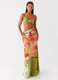 Tropic Rush Cut Out Maxi Dress Jungle Floral