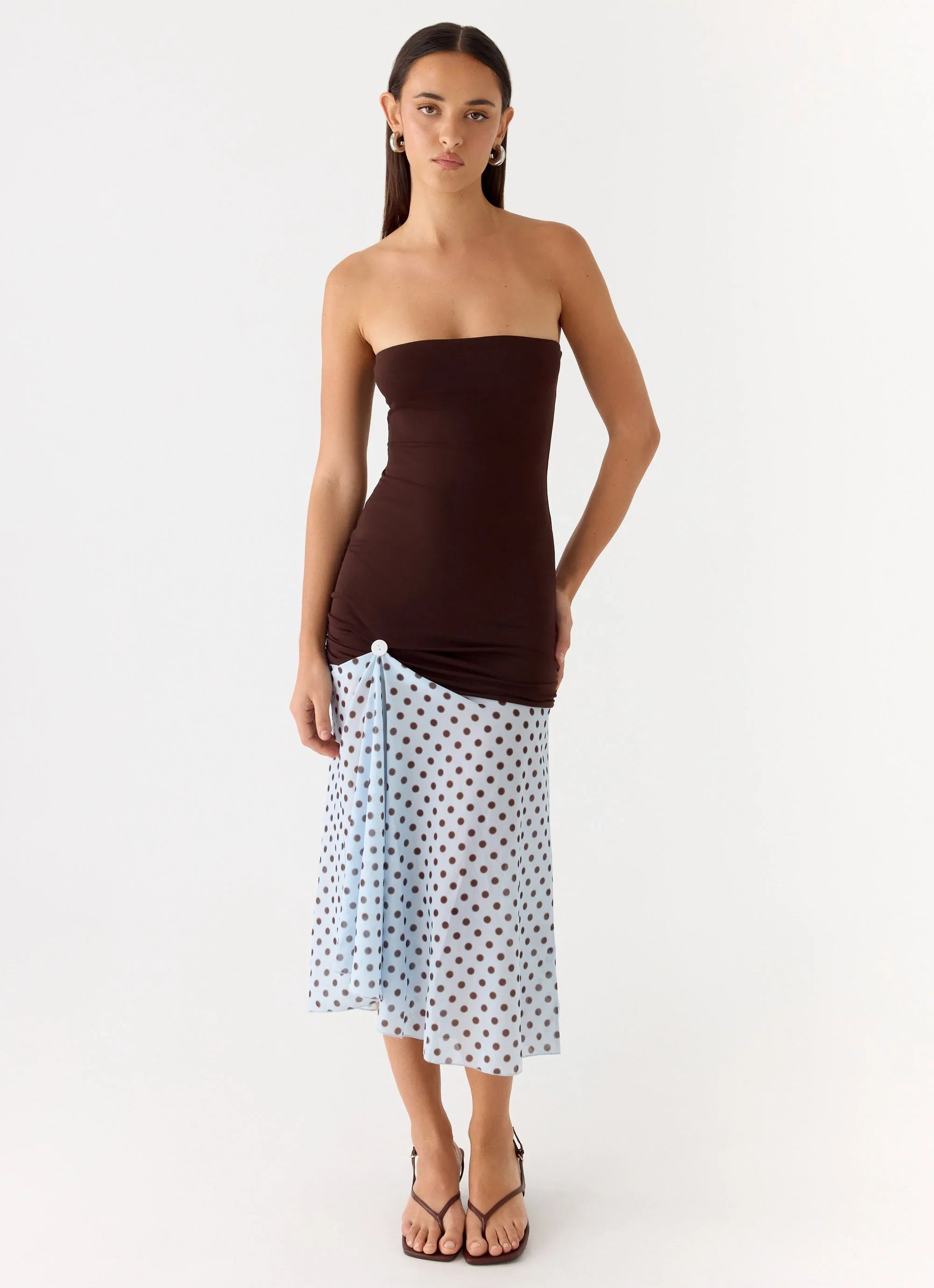 Schell Midi Dress Chocolate Dot