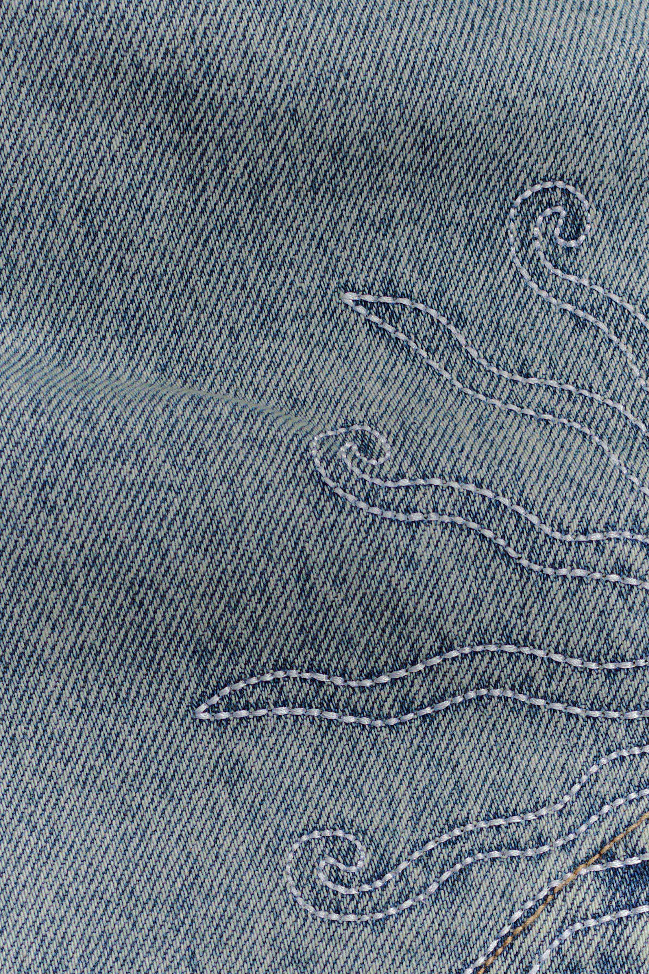 Alessia Embroidered Denim Mini Skirt Light Vintage