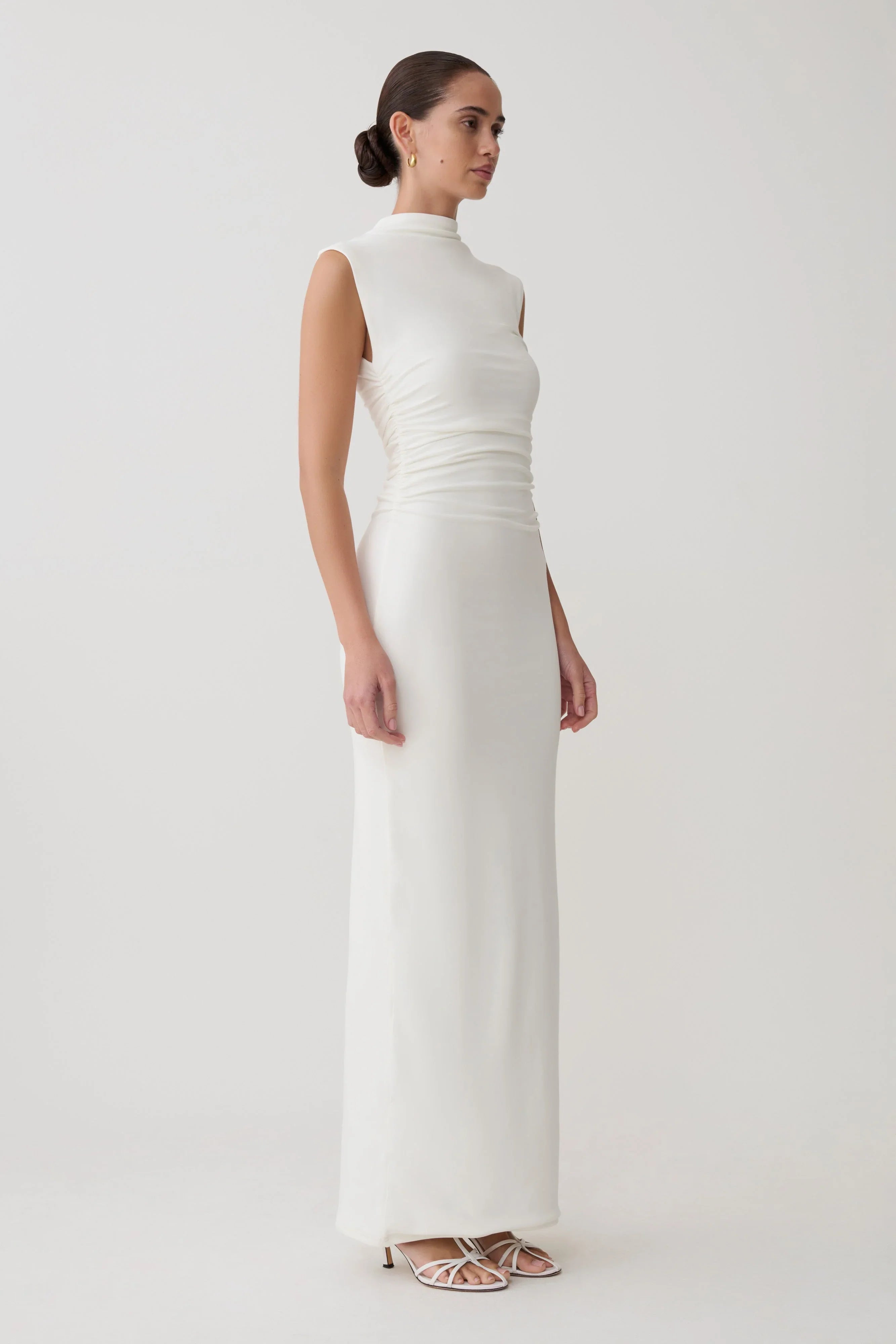 Elliot High Neck Sleeveless Maxi Dress White