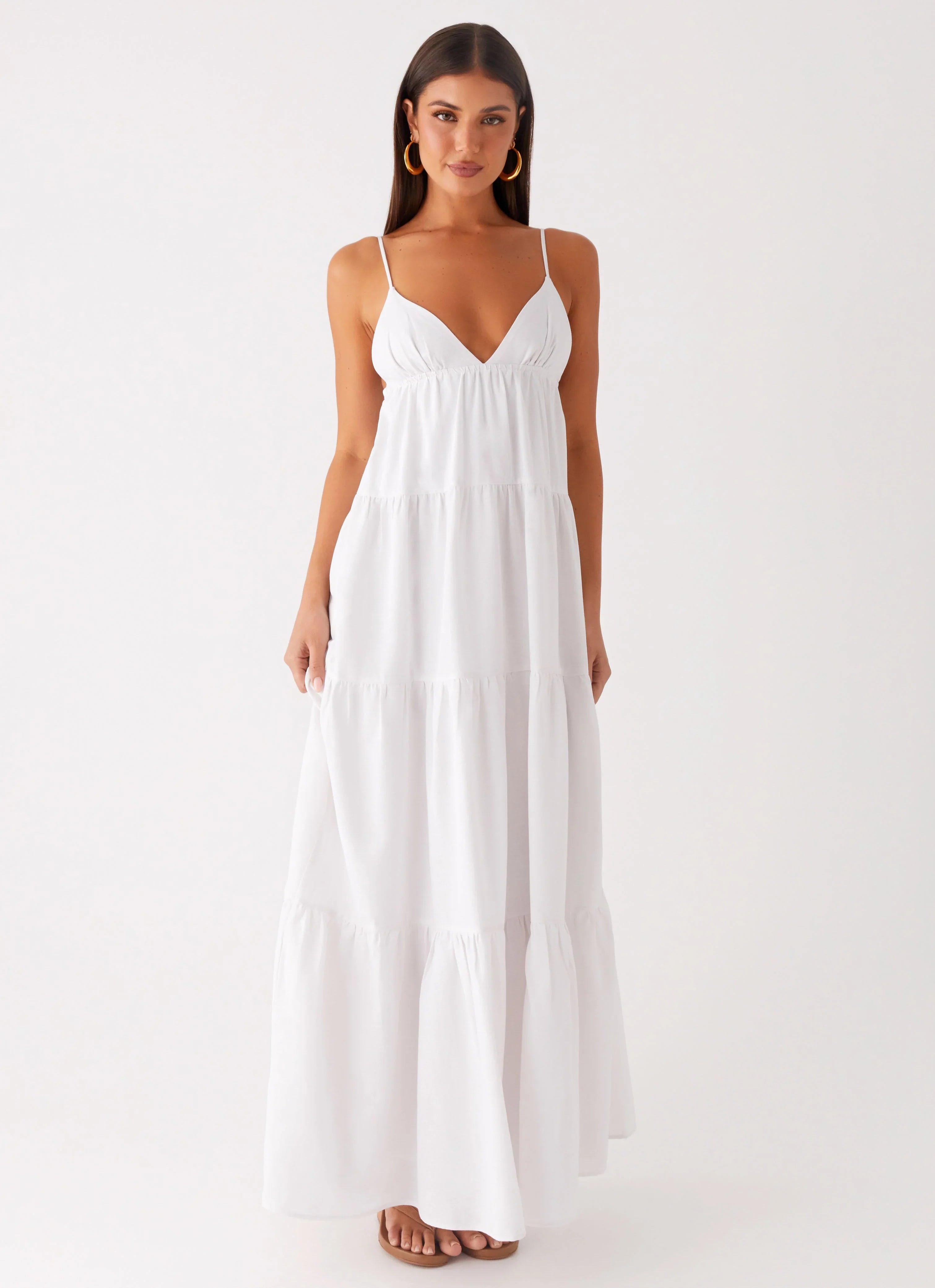 Lotty Linen Maxi Dress White