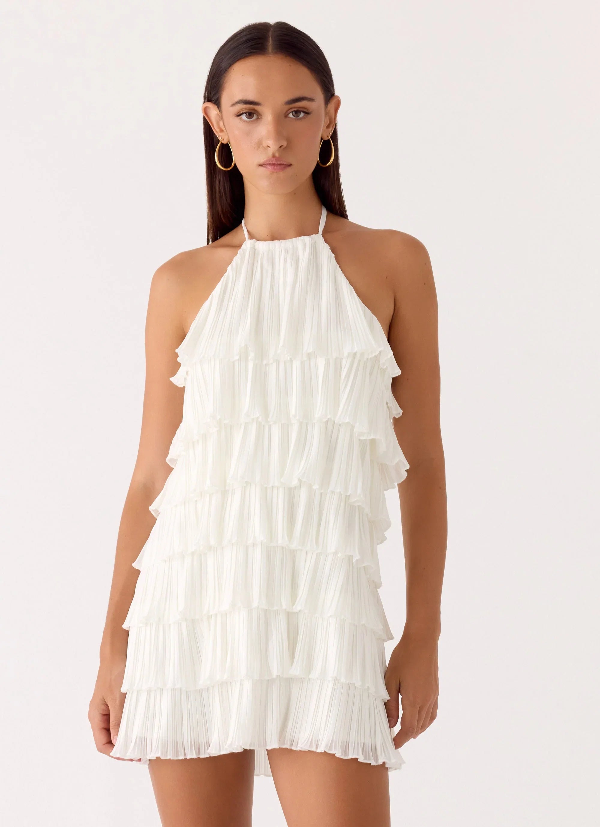 Lunar Bloom Mini Dress Ivory