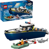 LEGO City Police Boat Chase Building Toy for Kids Pretend Play Set for Boys Girls Ages 6 Building Blocks W 2 Floating Boat Toys for Playtime Bath Time Gift Idea for Birthdays 60456