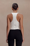 Alessandra Slinky Ruffle Top Ivory