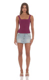 Back Bow Top in Magenta