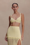 Coleene Pointelle Knit Top Lemon