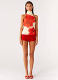 Felicity Halter Top Scarlet Floral