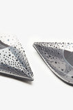 Covergirl Black Diamante Sling Back Pointed Heels