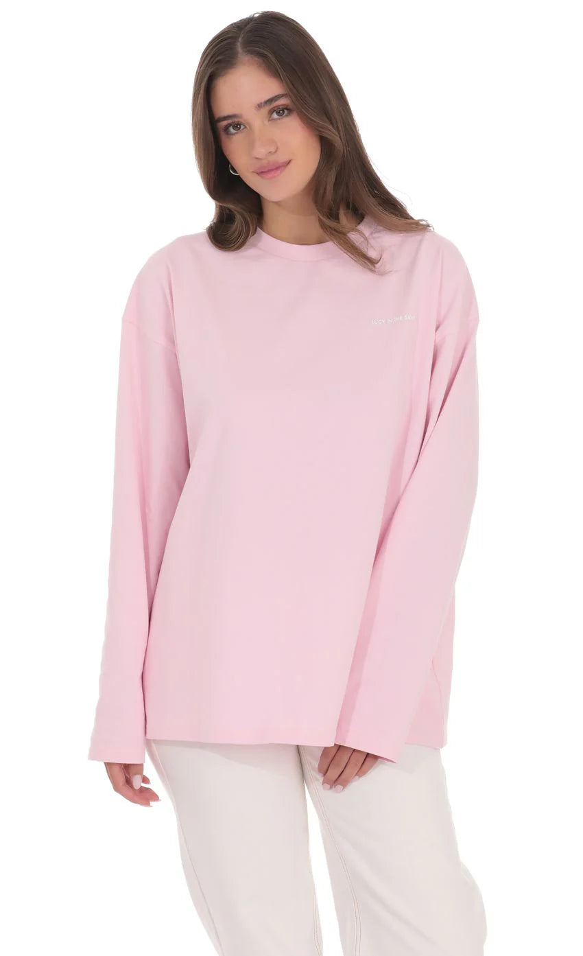 LA Graphic Crewneck Shirt in Pink
