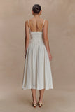 Elias Shirred Cotton Midi Dress White