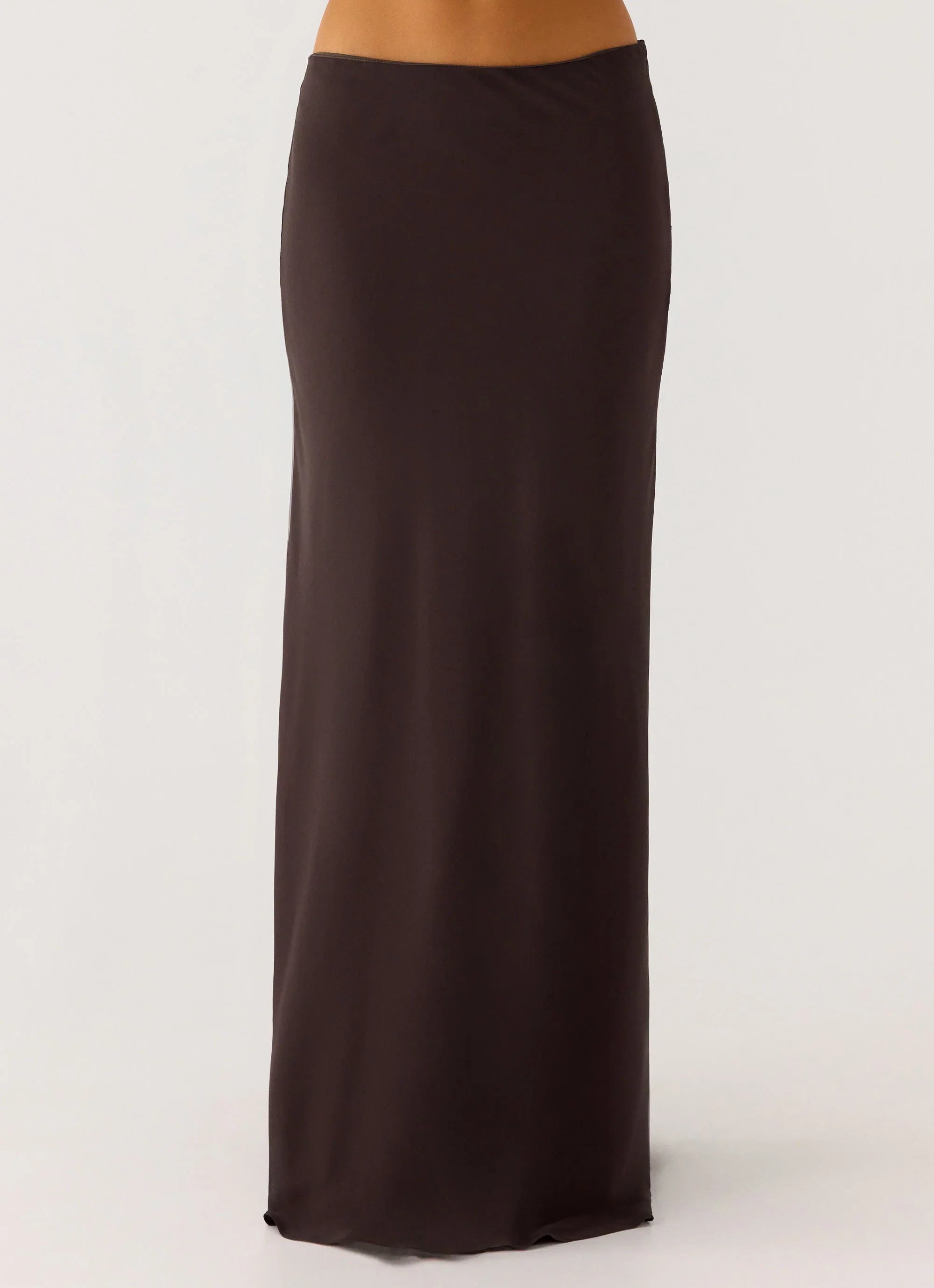 Star Girl Chiffon Maxi Skirt Cool Chocolate