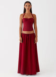 Cheryl Bustier Halter Top Cherry Red