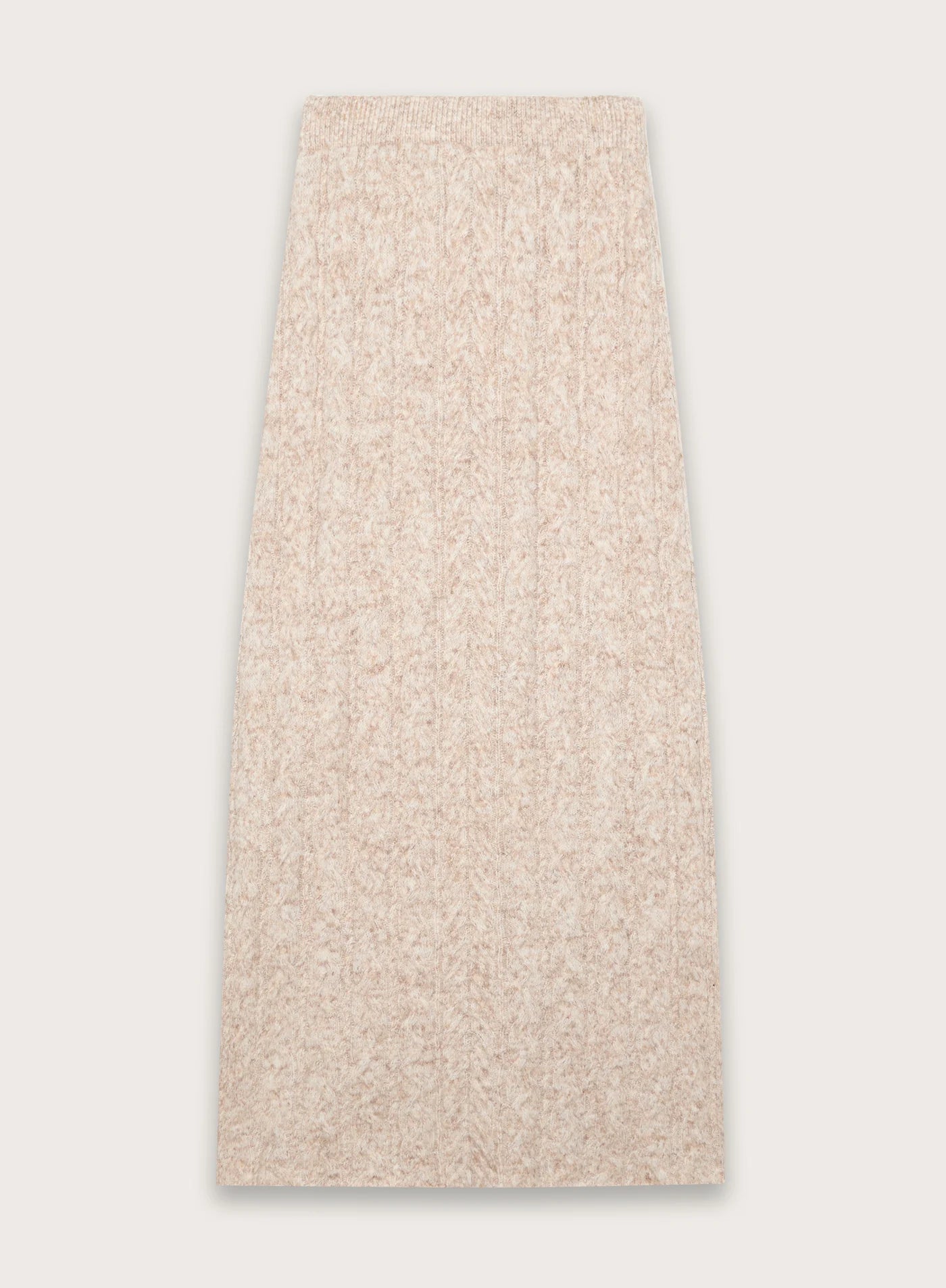 Camel Cable Knitted Maxi Skirt